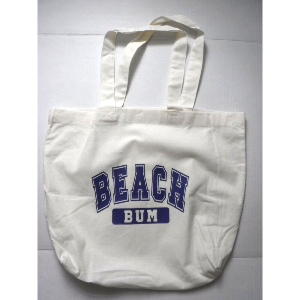 Reusable Ivory Cotton Tote Bag Beach - Picture 1 of 2